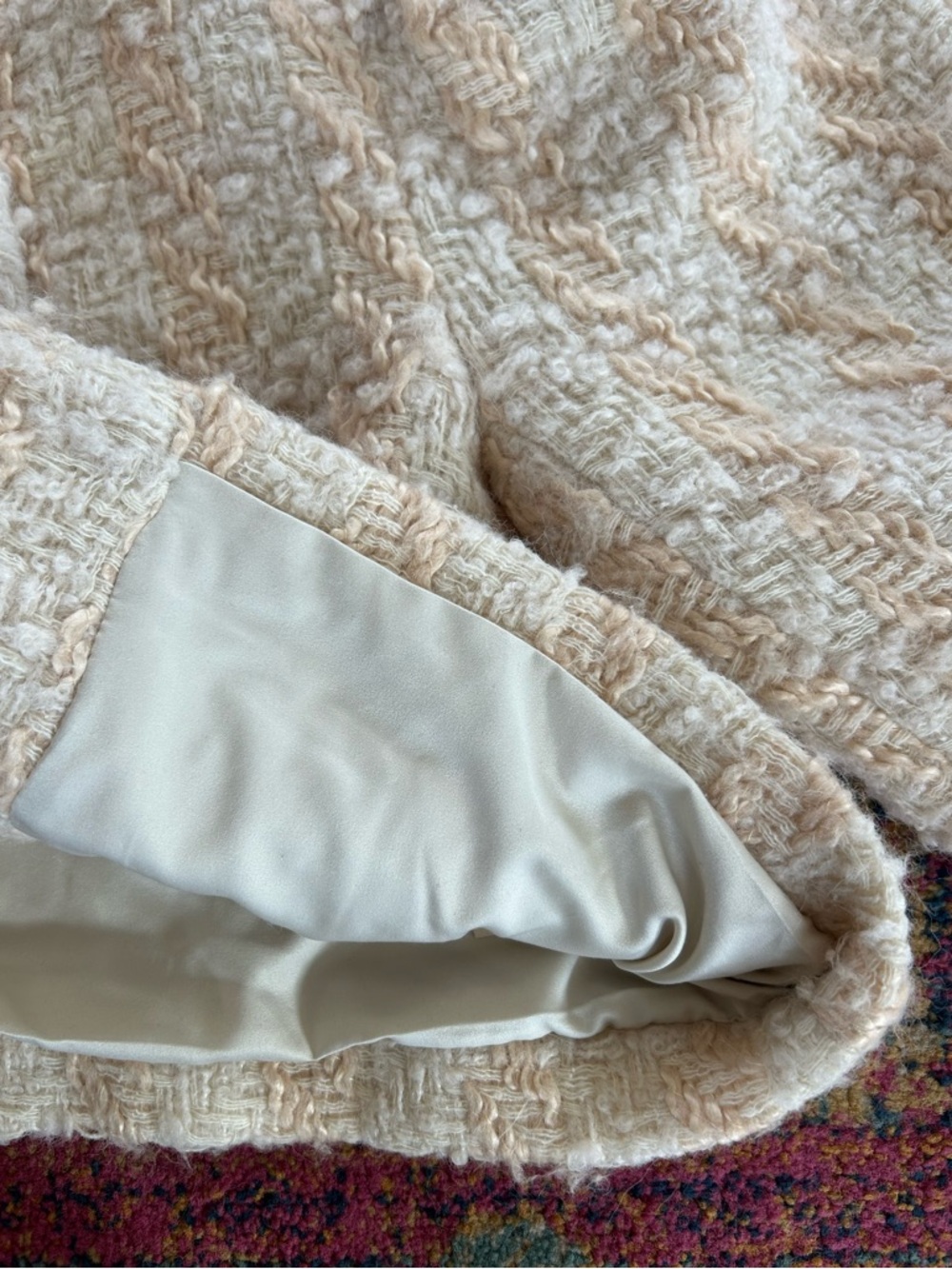 LoveShackFancy | Women’s ‘Harvest White’ Tweed Pearl-Button Cropped Jacket Sz 12 - Picture 12 of 16